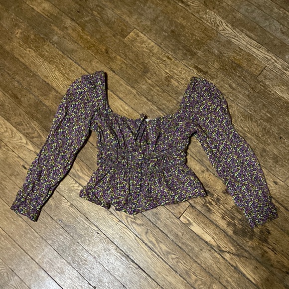 J. Crew Cinched Waist, Cotton Floral Top Liberty Busy Izzy Print - size 6 - Picture 2 of 9